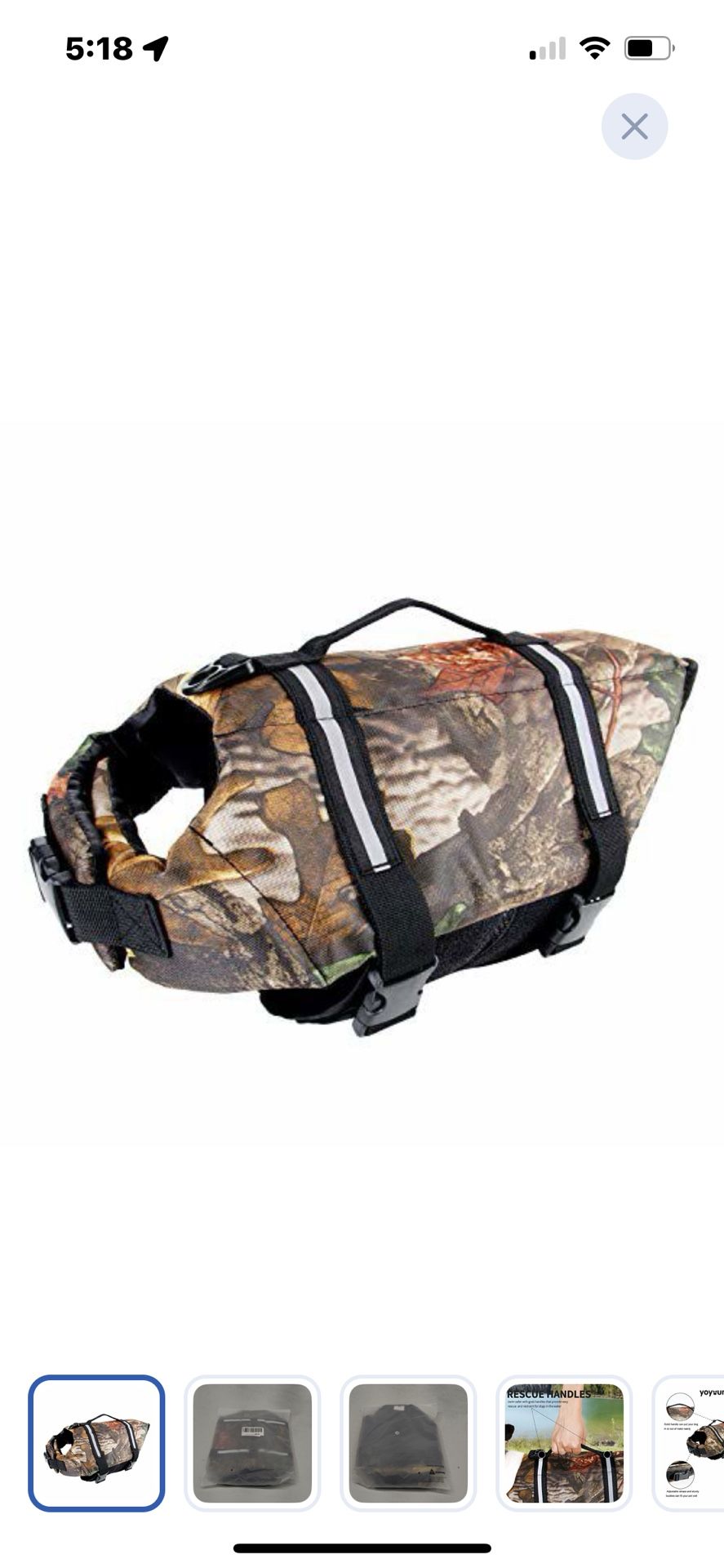 “ New”Camp Pet Life Preserver(CAMO) (fits L-XL)pet (retail$29)