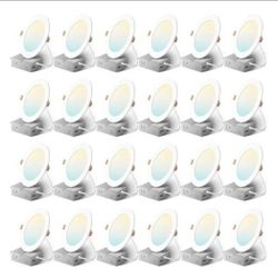 Amico 24 Pack 6 Inch 5CCT  LED Recessed Ceiling Light with Junction Box