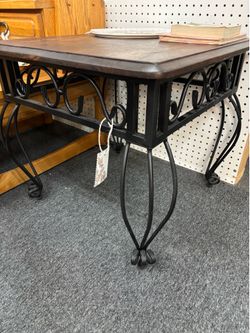 Accent Table Wood and Iron Square
