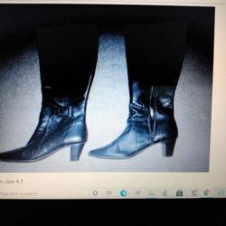 Predictions Black Leather Maria Tall Boots