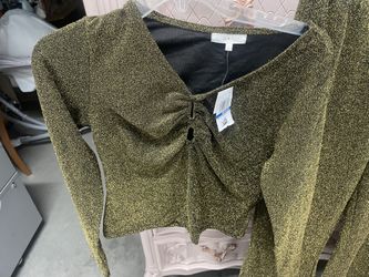 Sparkly Gold Black Top & Pants