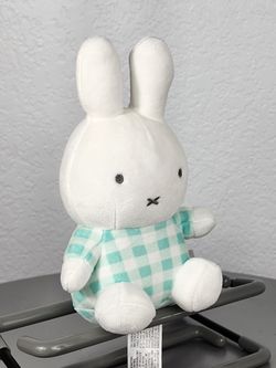 7" Miffy Teal Plaid Sitting Plush