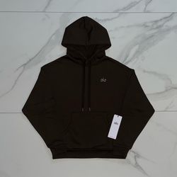 Alo Yoga Accolade Hoodie Espresso Brown Sweatshirt Sz Small