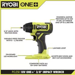 Ryobi Impact Wrench 3/8in