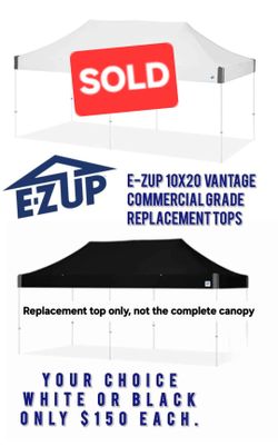 EZUP 10X20 VANTAGE COMMERCIAL GRADE REPLACEMENT TOP ONLY • NOT A FULL CANOPY