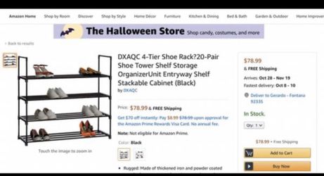 4-Tier Shoe Rack?20-Pair Shoe Tower Shelf Storage OrganizerUnit Entryway Shelf Stackable Cabinet (Black)
