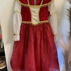 Disneyland Resorts Girls Size L 10-12 Deluxe Belle Beauty & the Beast Costume Dress 