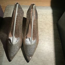 CARVELA LOVEBIRD VINYL Women's Lovebird Crystal-embellished Heels Shoes Size 8