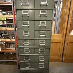Vintage 16 Drawer Locking File Cabinet