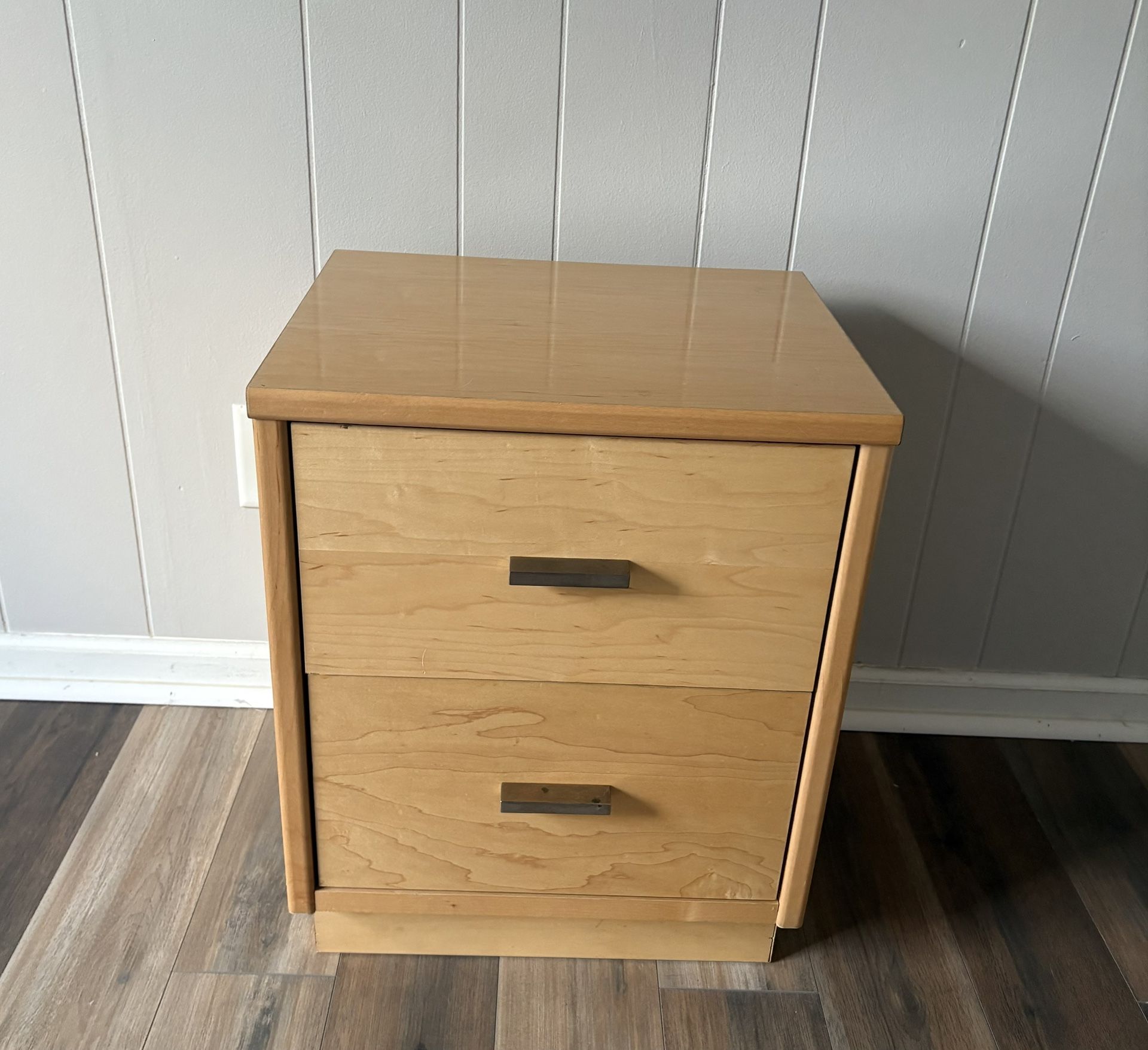 Sturdy Wooden Night Stand Two Drawers For Sale 