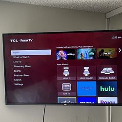 50 Inch Roku TCL With Remote 