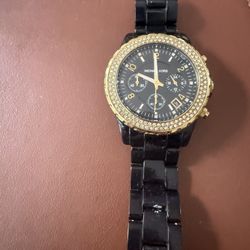 Michael Kors Black and Gold Watch