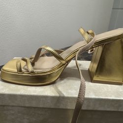 Gold Chunky Heel