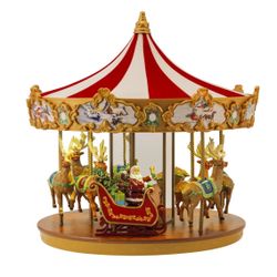 Mr Christmas Very Merry Carousel Santa Reindeer Plays 25 Songs LED Lights Motion