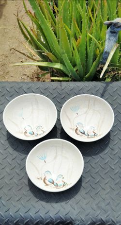 Vintage Red Wing pottery bowls (3)