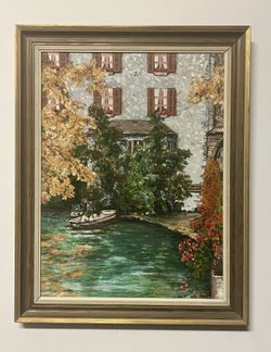 Beautiful Oil Painting On Artist Board Signed Lower Looks Like Ankins. . Thick Brushstrokes 