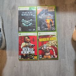 XBOX 360. DEAD SPACE AND BATTLEFIELD 3  AND RED DEAD REDEMPTION AND BOEDERLANDS