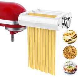 Antree Pasta Maker Attachment 3 in 1 Set for KitchenAid Stand Mixers Included Pasta Sheet Roller, Spaghetti Cutter, Fettuccine Cutter Maker Accessorie