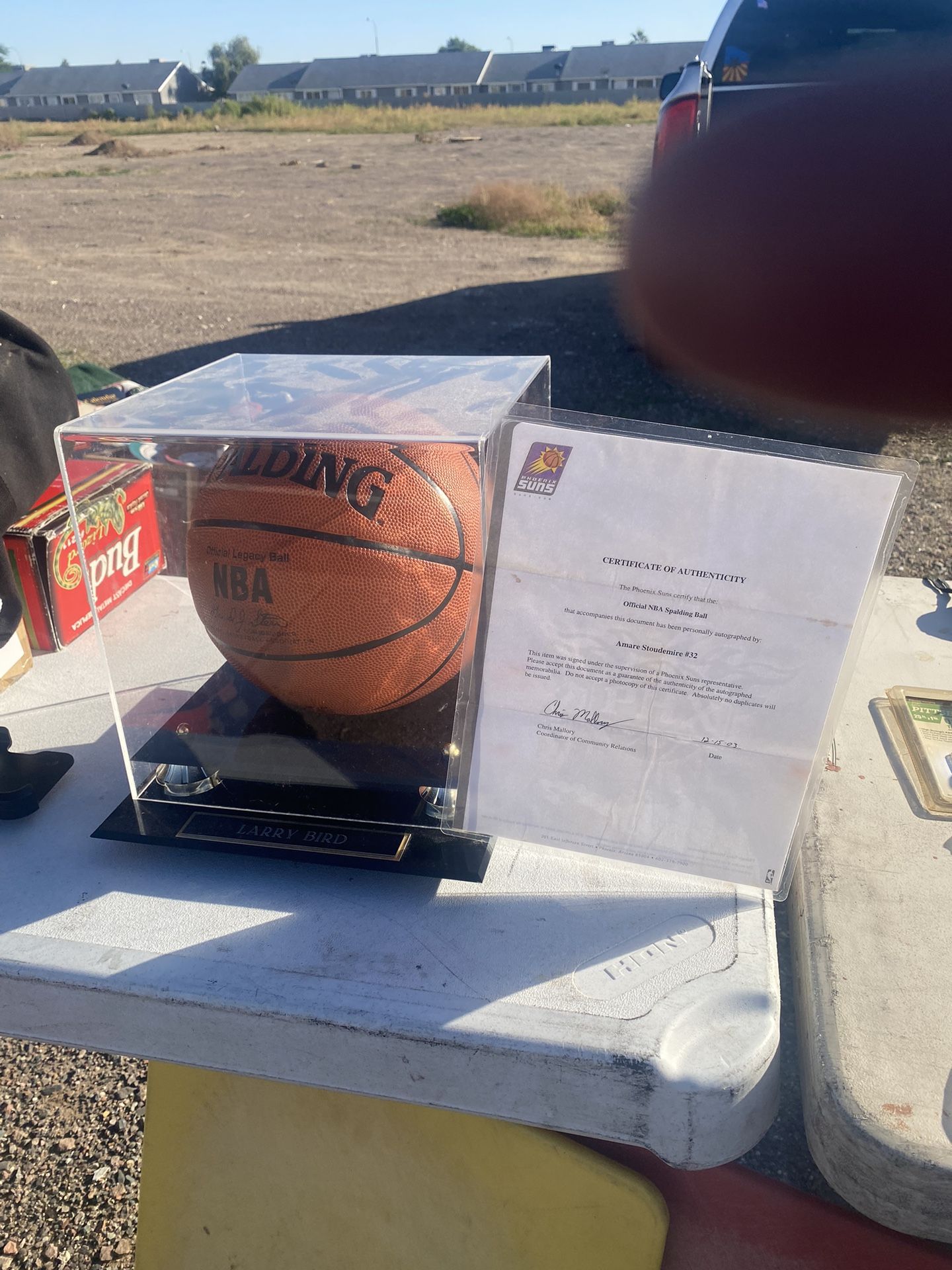 For sale: signed basketball with collection certificate. I've had it for 20 years, it's in good condition. Asking for $250, firm price.