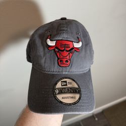 New Era Chicago Bulls Grey 9TWENTY Adjustable Baseball Cap