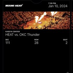 Miami Heat Va Orlando Magic Sec 111 Row15 Seats 1-2 $130 For Both 