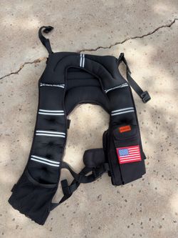 WANOON Weighted Vest 40lb Black Reflective Training Fitness WV-B40lb American Flag