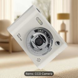 1pc Compact CCD Camera - 44MP 16x Zoom, 1080P HD Video, 20 Filters, Face/Smile Recognition, 8-Hour Battery, USB-Powered, Portable White Camera for Tra