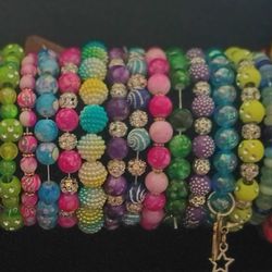 Bright colored bracelets
