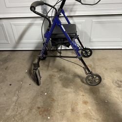 Lumex Set n' Go Rollator, Height-Adjustable, Rolling Walkers for Seniors with Seat, Blue 