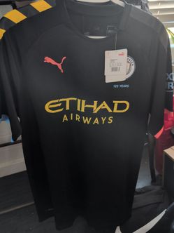 Puma Man City Leroy Sane soccer jersey.  Black with Multi.  XL.  New