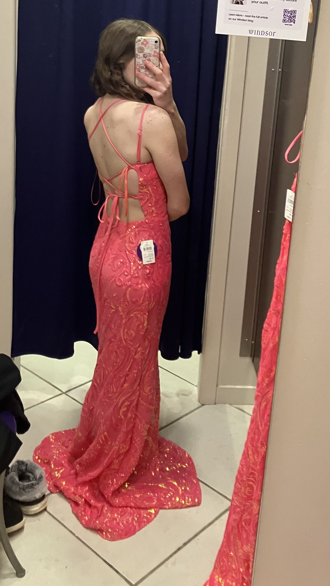 Pink Sequenced Prom Dress