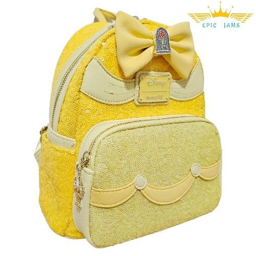 gold sequin mini backpack Lumiere Character Series The glamorous bag Loungefly Yellow Gold Sequin Mini