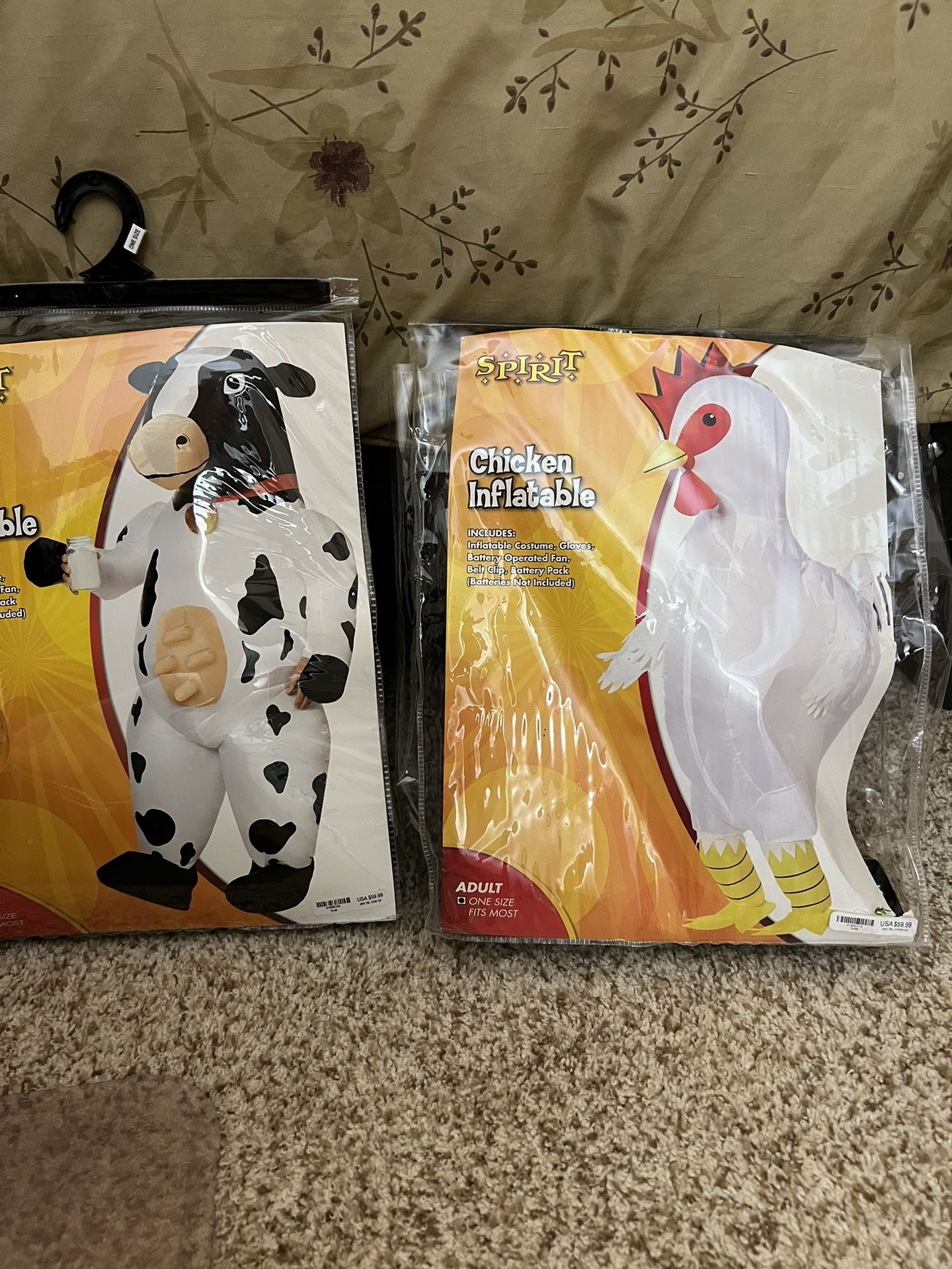 Halloween Blow Up Costumes- Cow And Chicken