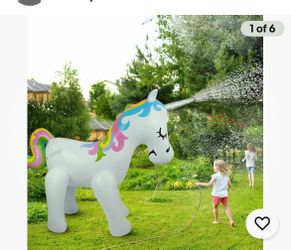 UNICORN INFLATABLE SPRINKLER WATER TOY PERFECT FOR SUMMER! BRAND NEW BOX NEVER OPENED!!