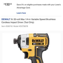 Brand New  Dewalt Impact 20v Brushless 3 Speed $90