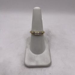 10kt Dual-Tone Gold Diamond Engagement Style Band