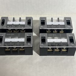 Set Of 4 KACON 3 Position Screw Barrier Strip Terminal Block w/ Cover 30A