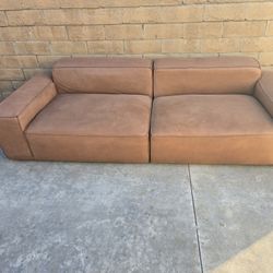 Luxury Minimalist Brown Fabric Sofa