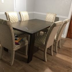 Dining Set (includes 6 Fabric Chairs) $400