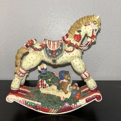 Vintage Giny Ornate Old-World Christmas Musical Rocking Horse-1992-Toyland