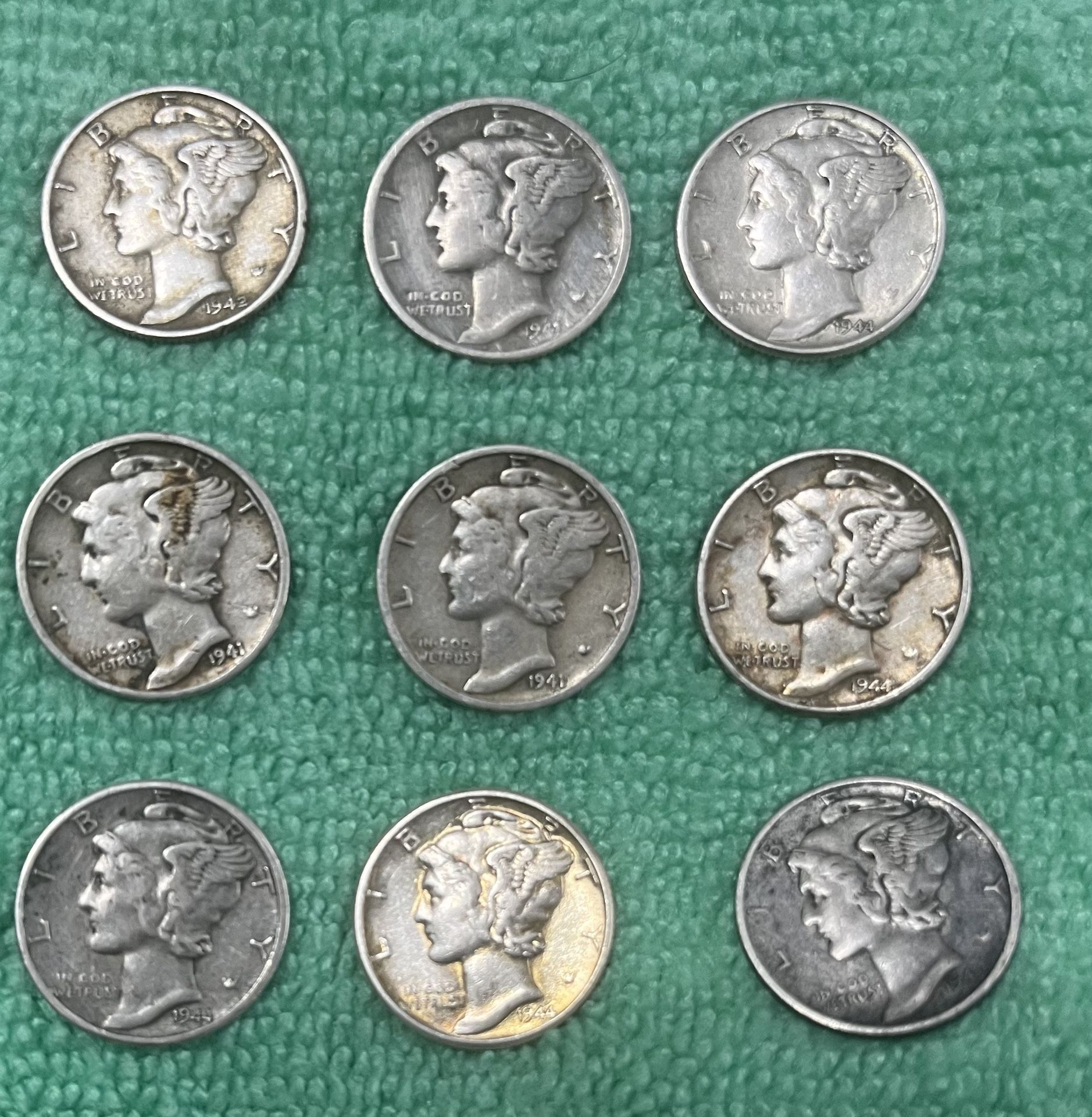 Mercury Dime 90% Silver (  3x 10$ )