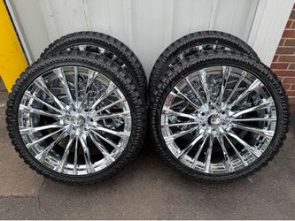 NEW 24 inch chrome V style wheels with 285/40r24 atturo xt tires