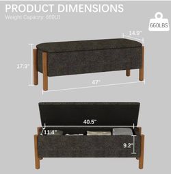 Storage bench- grey