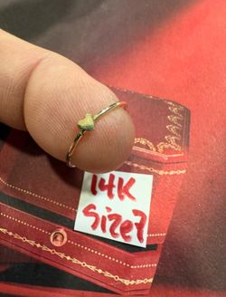 14K Solid Gold Ring For Wedding Size 7