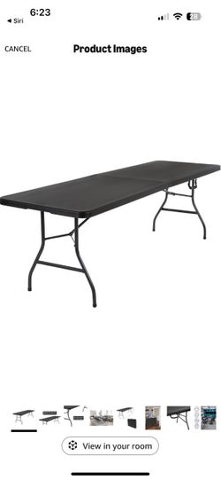 COSCO 8ft Fold-in-Half Table — Black Folding Table