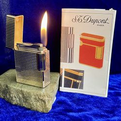 Vintage Gold Short ST DuPont Lighter Super Mint Condition Works 1 Year Warranty 