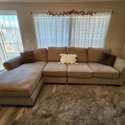 Light Brownish/Grey Sectional Couch