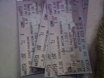 Jcole tickets front row tonight 8pm