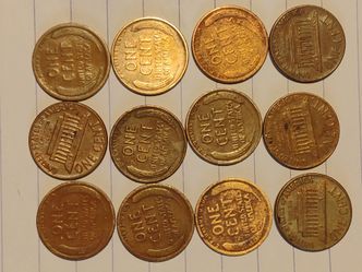 Old pennies mixed