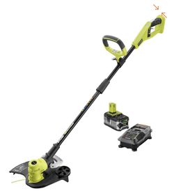 RYOBI ONE+ 18-Volt Lithium-Ion Cordless String Trimmer/Edger - 4.0 Ah Battery and Charger Included